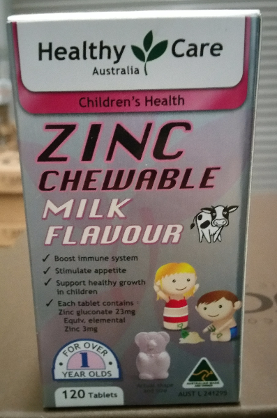 Zinc Chewable, Milk Flavour, 120 tablets