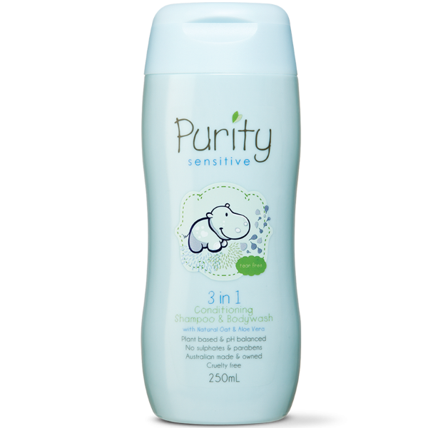 Purity 3in1 conditioning shampoo & bodywash - day 