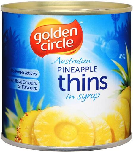SLICED PINEAPPLE THINS 450GM