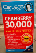 Caruso's Natural Health|Cranberry, 30000, 30tablet