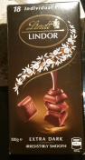 Lindt|Extra Dark Chocolate, 100g