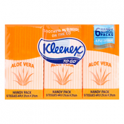 Kleenex|Brand Tissues To Go Aloe Vera Handy Pack - 6 x 9 Pack